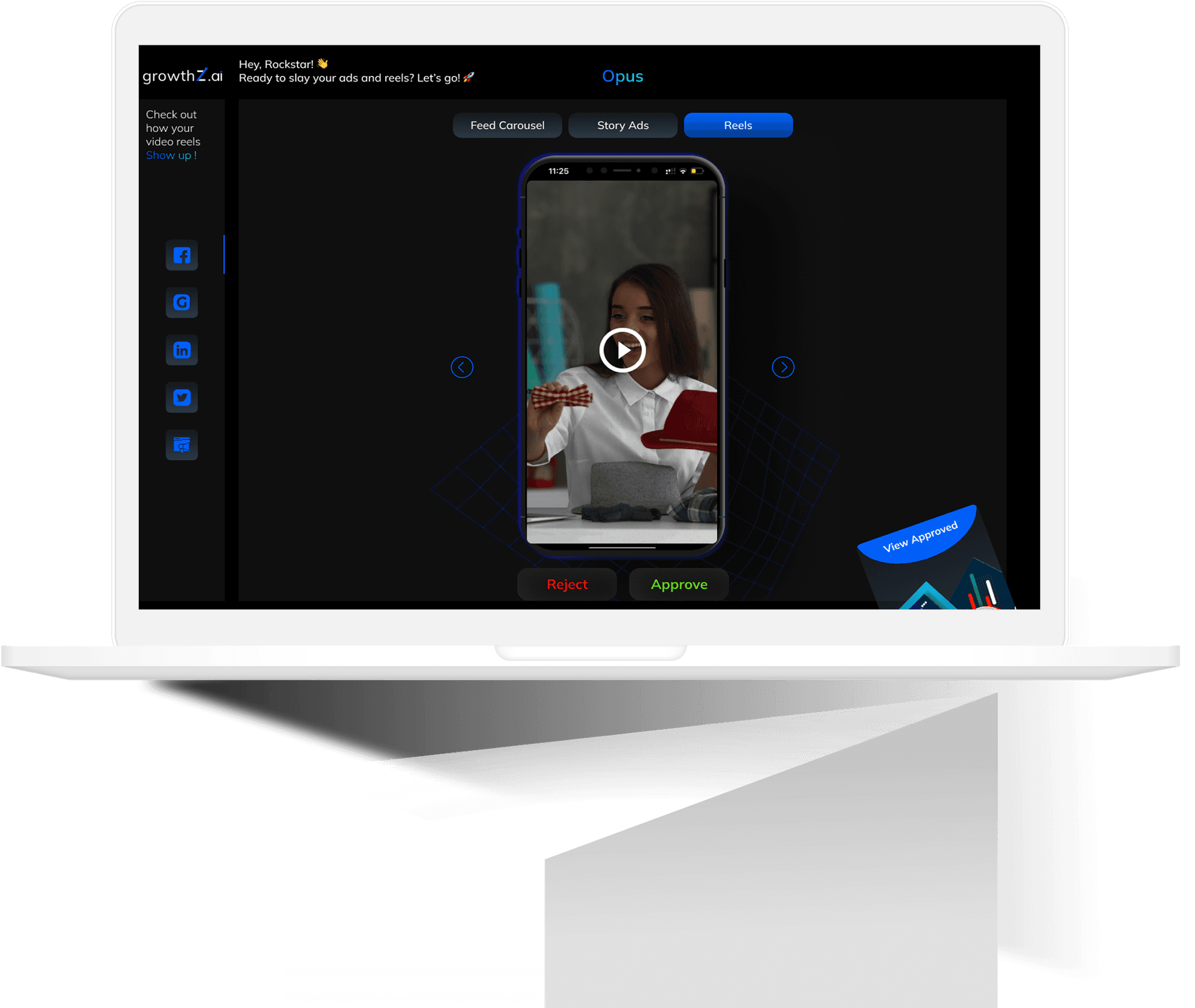 Video
Ads, You Approve desktop interface